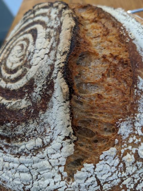 Close up of baked loaf