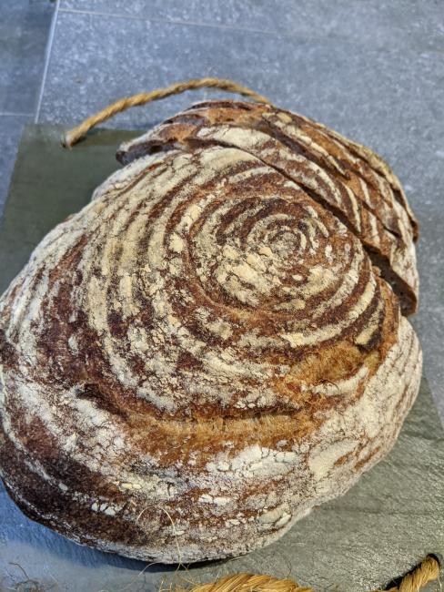Boule in a day, sliced